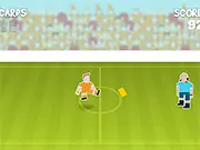 Holland VS Webb online game screenshot of Dutch soccer player kicking yellow cards at referee Howard Webb