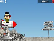 Free online Missile Maniac launch game showing a figure being propelled by an exploding missile