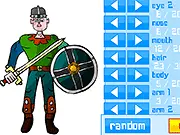 Evil RPG Hero Creator fantasy hero character customization screen with armor and weapon selection