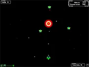 Star Fighter Flash retro vertical shooter game screenshot with player ship engaging enemy fleet