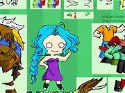 Chibi L.S Dress Up free online fashion game screenshot showing an adorable chibi character with many clothing and accessory options