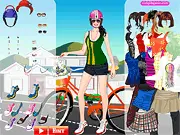 Play Bicycle Ride Dress Up free online game, choose fun and refreshing outfit for a bike ride on a sunny day