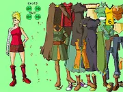 Stylish portrait of Rachel, the original character from the KAOZ story, wearing a custom outfit created in the online dress-up game