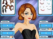Poofy Dresses Makeover free online game screenshot, young lady in elegant makeup and stunning voluminous dress