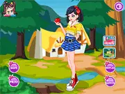 Teen Snow White Dress Up game online, styling the princess from Fairytale High, modern princess dress up free game