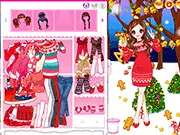 Snow Cutie free online dress up game, winter clothes styling, play free warm fashion game, cute girl in snow outfit