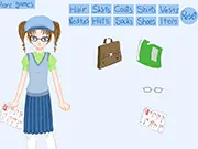 School Girls Style Dress Up free online fashion game featuring school-themed outfits