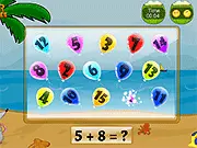 Screenshot of Kidz IQ educational game showing colorful, block letters of the alphabet and numbers being used in a playful activity.