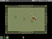 Manala ninja using fireball ability to defend against monster waves in the underworld action game, play free online