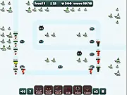 Map screen of the Antarctic Defence tower defense game showing defensive animal units.