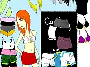 The character Christine looking confident and stylish in a bold outfit from the Attitude Dressup online game