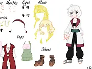 Screenshot of the TG Dress Up game showing stylized characters from a famous webcomic ready to be dressed up - play free online