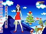 Destinee's Christmas Dress Up free game screenshot, young lady in cute holiday outfit and accessories