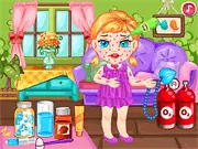 Baby Allergy Attack free online game, first aid treatment for bee sting and allergic reaction