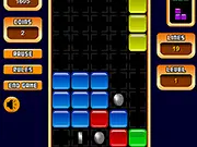 Screenshot of the game Paradox Tetris Online, showing falling geometric blocks being placed on a grid to complete solid horizontal lines.