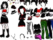 Punk Dress Up game screenshot, customizing a female character with punk rock fashion and accessories, play free online