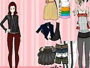 Screenshot of the Dress Up Keitorin online fashion game showing a girl with various clothing and style options.