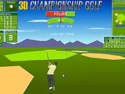 3D Championship Golf free online game screenshot, showing a golfer on the green preparing to hit the ball in a 3D sports game simulation