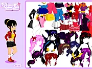 My Cosplay Dress Up game image showing a beautifully dressed girl model ready for a convention, wearing a fantasy-style costume - play free online