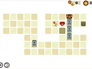 Hearty's Quest free online sliding puzzle game screenshot, collecting keys and coins in the dungeon on PlayArcadeHub