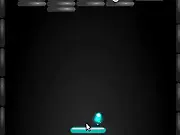 Screenshot of the Curve Out arcade game showing a paddle attempting to hit a fast-moving ball towards a cluster of colorful blocks