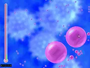 Screenshot of the Bubbletacular game interface showing colorful bubbles, a scoring counter, and a combo meter during gameplay