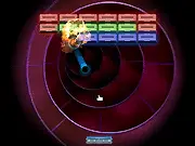 The ball bouncing off the paddle in the free online classic revisited breakout game Arkan Ball
