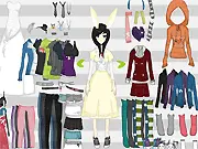Screenshot of the Dress Up Aternity online fashion game showing a quiet girl being styled with elegant, subtle clothing.