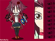 Aki Izayoi Dress Up free online game image, showing the character Aki in a dramatic duelist outfit, ready for battle.