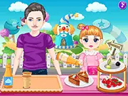 Baby Father's Day online game: Dress up a cute baby and her dad for a fun day out