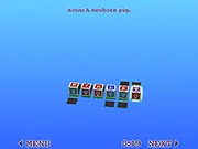 Word Roll cube puzzle game interface with letter cubes and green cells, free online game