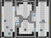 Proto Botic robot game: Solving a laser and mirror logic puzzle to hit a ruby target
