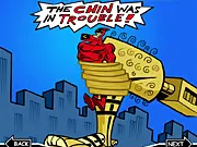 The Adventures of Crimson Chin and Cleft Part 1 free online game, superhero adventure game, Fairly OddParents characters, Cleft the Boy Chin Wonder