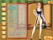 Ever Exotic Anime online game screenshot showing a sassy anime girl model ready to be dressed in a selection of classy and exotic outfits and accessories.
