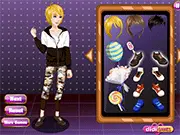 The main character getting ready for her date in the Romantic Call dress up game