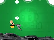 Wormy Apple Catch game screenshot showing a worm on the ground trying to catch falling red apples, free online arcade game