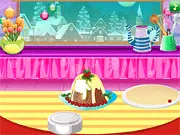 The final flamed Christmas Pudding in the online cooking simulation game