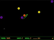 Play Swervanoid online, free fast-paced arcade game, collect orange orbs, avoid purple orbs, and grow the tail