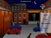 Play Backyard Shootout free online game on PlayArcadeHub, action shooter game testing aiming skills against intruders