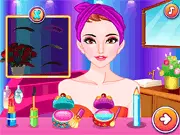 Screenshot of the Rubies Princess Party free dress-up game showing a beautiful princess wearing a stunning, elegant gown and tiara