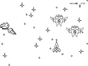 Play S.O.S Space Saver online free, retro arcade space shooter game on PlayArcadeHub, rescue astronauts and destroy aliens