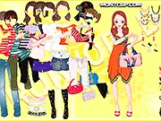 Screenshot of the Casual Office Dress Up game showing a female character being styled in smart casual office attire, including a blouse and skirt.