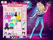 Princess Night Dance free online dress-up game styling Barbie for disco competition