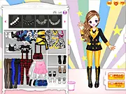 Holler Dress Up game screenshot, girl in a cute outfit, play free online fashion game