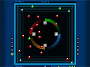 Go Pop Off game screen showing colorful bubbles and an explosion creating a chain reaction, Free Online Bubble Chain Reaction Puzzle Game