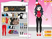 Screenshot of the Hyuna Dress Up Online game featuring the K-pop idol in a red outfit, free celebrity styling game on PlayArcadeHub.
