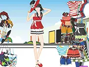 Summer Dressup free online fashion game screenshot of a girl in a stylish summer dress and hat
