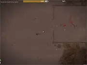 Dinogen free top-down shooter game with a player character surrounded by enemies and explosions, featuring dinosaurs