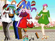 Character modeling a floral spring dress and accessories, ready for a park visit in the Park Style in Spring free online game