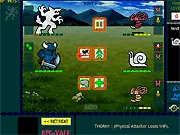RPG Vale game screenshot showing the hero character and their captured, evolved pets ready for a strategic mission battle